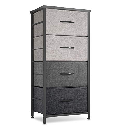 CubiCubi Dresser Storage Tower, 4 Drawers Fabric Organizer Unit for Bedroom Hallway Entryway Closets, 16