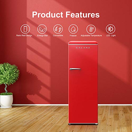 Galanz Glf11Urdg16 Convertible Freezer/Fridge, Electronic Temperature Control, 11 Cu.ft, Hot Rod Red #TOP2