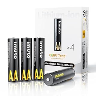 imuto 4 batterie AA ricaricabili al litio 1,5 V (3000-IMU4AA)