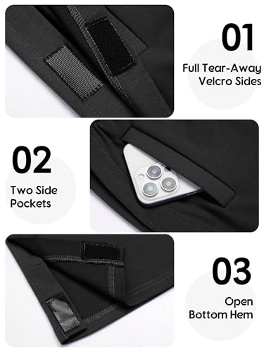 Deyeek Women's Tear Away Pants Side Snap Button Sweatpants for Women Loose Fit Casual Post Surgery Adaptive Pants with Pockets S Black