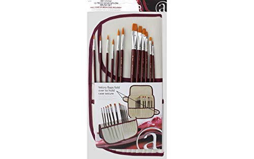 Art Advantage with Brush Holder Weißes Nylon-Pinsel-Set mit Halter, Natur Cover