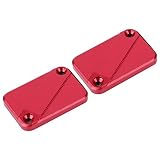 Sonew 2 Stück Vorderradbremsflüssigkeitsbehälter CNC-Aluminiumlegierungsabdeckung Passend für Tricity 125 155 Gold (Rot)
