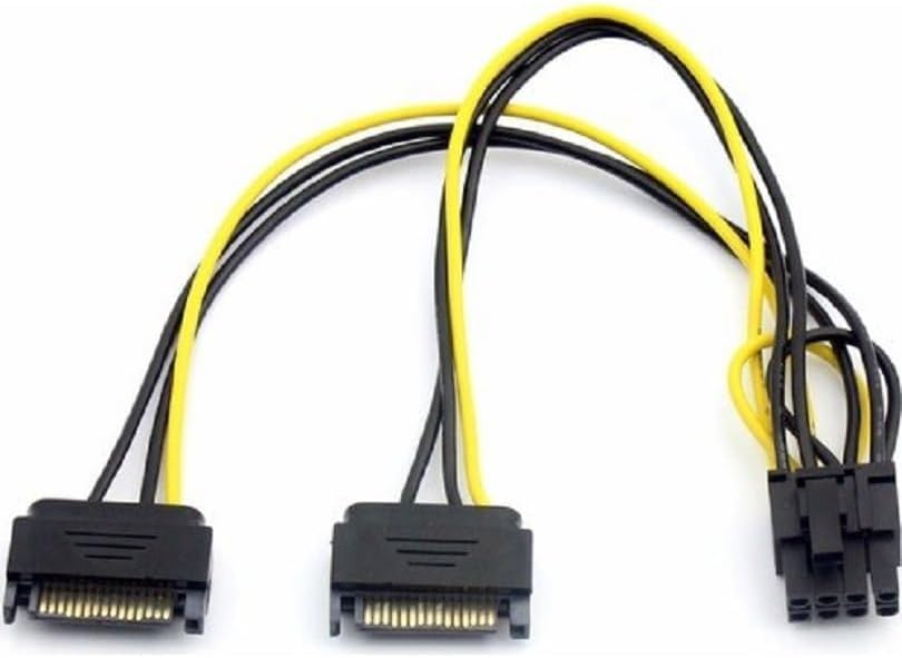 2x Sata to 8 Pin (6+2) Pci-e Express Güç Molex Power Kablosu Çevirici Dönüştürücü 4327