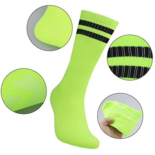 SZCXDKJ Children's Football Socks Long Comfortable Thin Children's Football Socks Breathable Fashion Boys and Girls 6-10 Years Old Football Socks (Fluorescent Green)
