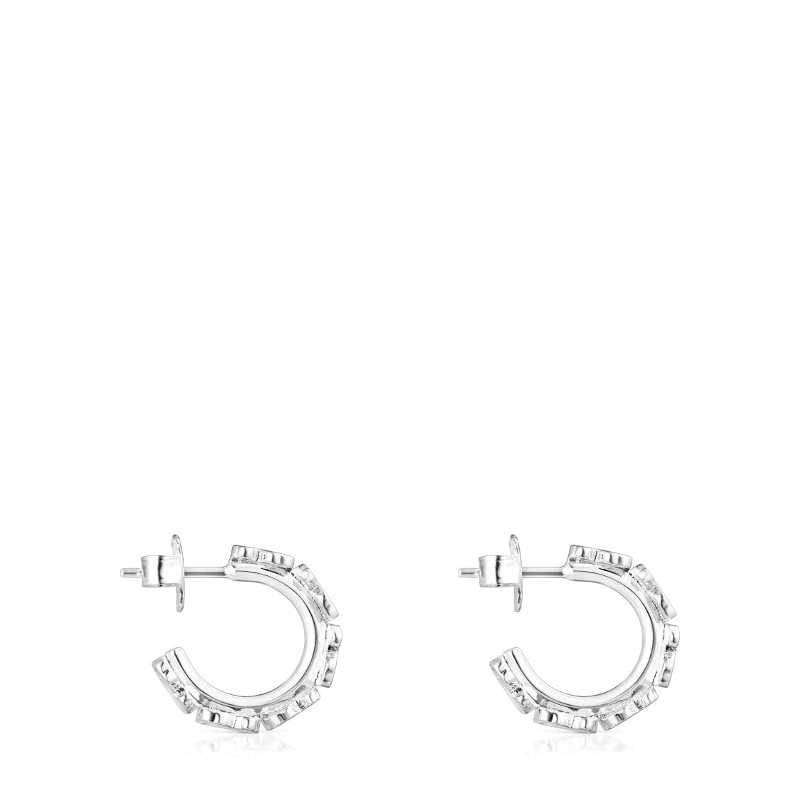 TOUS Pendientes Aro para Mujer de Plata de Primera Ley, Colección Straight