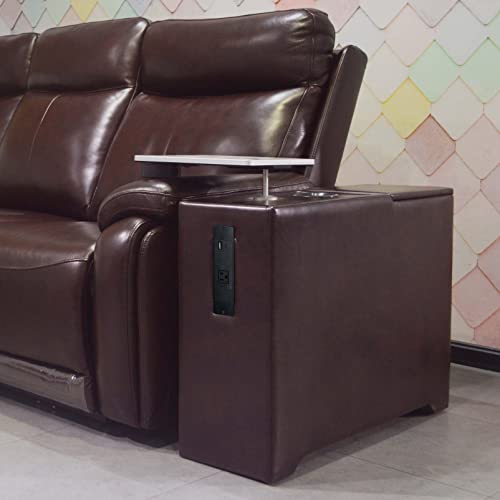 Fagaga Multifunctional End Table With Charging Station, Storage Table With Cup Holder, Sofa Table With Adjustable Smart Device Holder And Shelf Board, Led Usb Port & Reading Light… #TOP30