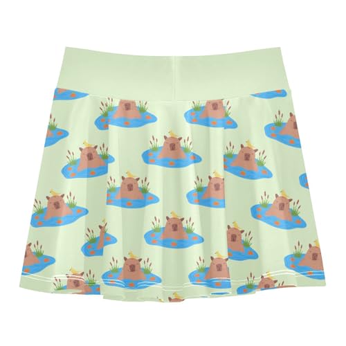 Girls Skorts High Waist Athletic Skirts with Shorts Cute Hippos Stretchy Teens Performance Tennis3
