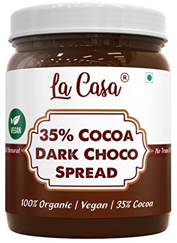 Image of La Casa Vegan Dark Chocolate Spread | 35% Cocoa | All Natural Ganache | No Colors /Essence /Preservatives Used | 350 GMS |