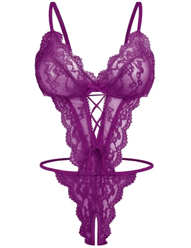 Image of Avidlove Sexy Lingerie for Women Lace Teddy Bodysuit One Piece Lingerie