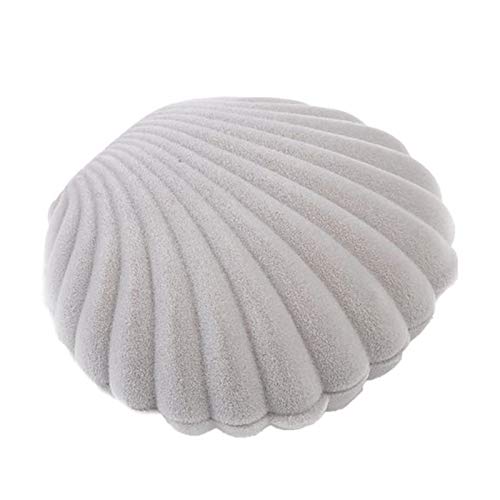 Yosemite Boîte à bijoux tendance en forme de coquillage en velours doux pour femme, petite boîte à bijoux légère pour collier, boucles d'oreilles, bague - Gris Cover