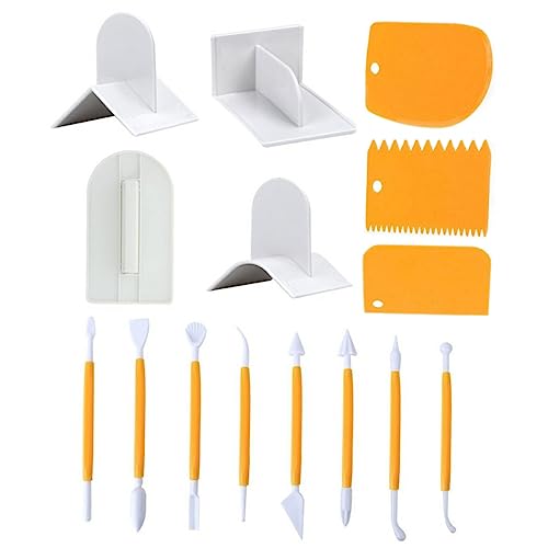 Cabilock Ensemble Doutils À Gâteau 15 Pièces Grattoir À Fondant Glaçage Lisseur Stylos À Sculpter Léger À Gratter