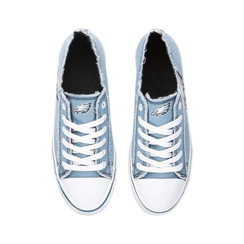 FOCO Philadelphia Eagles NFL Womens Denim Team Logo Low Top Canvas Shoes - 9 by FOCO - Image 5
