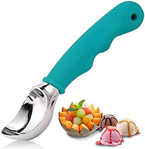 ResArea Ice Cream Scoop with Comfortable Handle Heavy Duty Stainless Steel Scooper Dishwasher Safe Blue