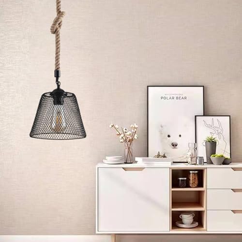Suspension créative moderne avec finitions en corde de chanvre pure