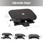 Mind Reader Foot Rest, Under Desk at Work, Ergonomic, Height Adjustable, Office, Plastic, 17"L x 13"W x 6.25"H, Black - Image 4