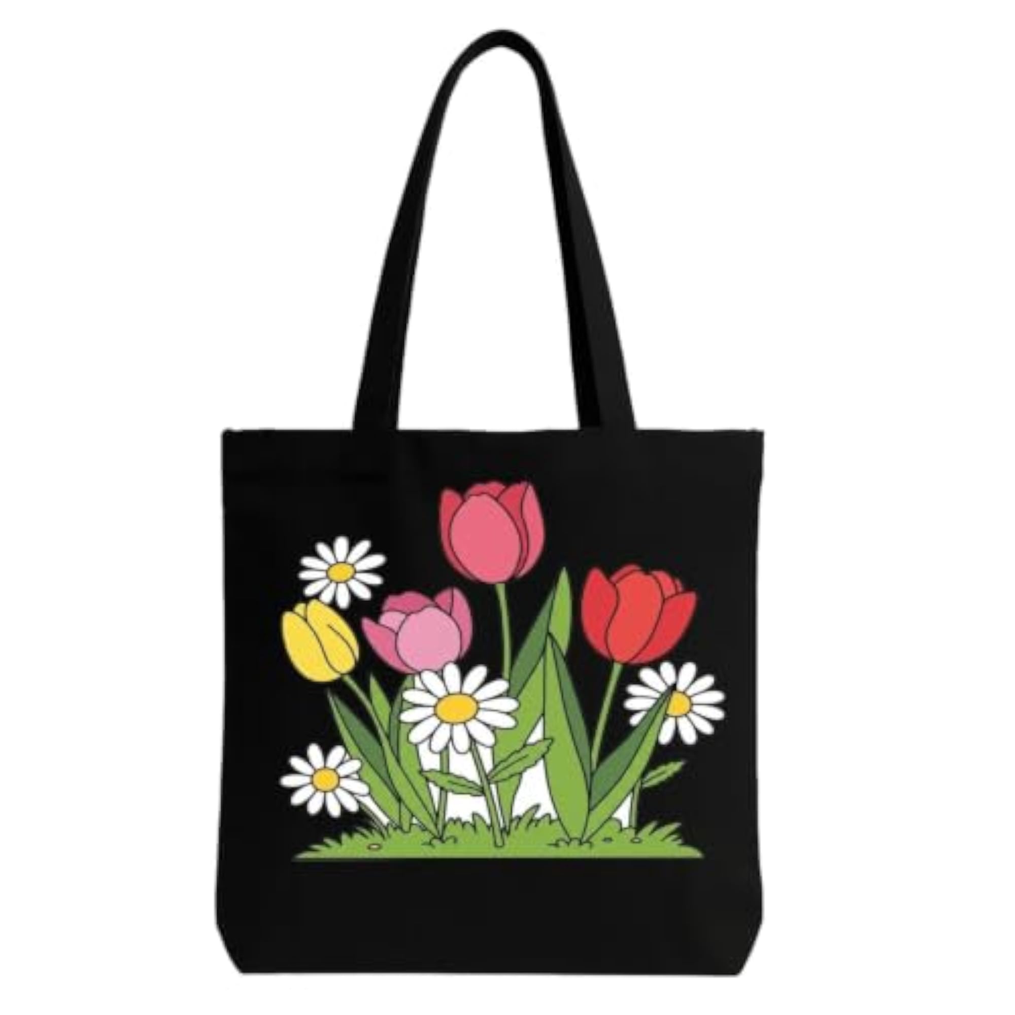 Women's Large Capacity Printed Canvas Tote Bag with Pocket