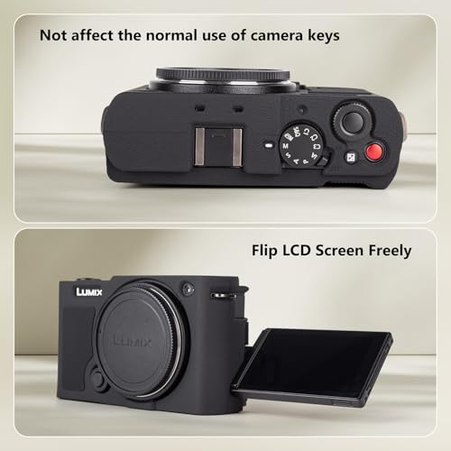 Funda de silicona para cámara Panasonic Lumix S9 negra miniatura 4