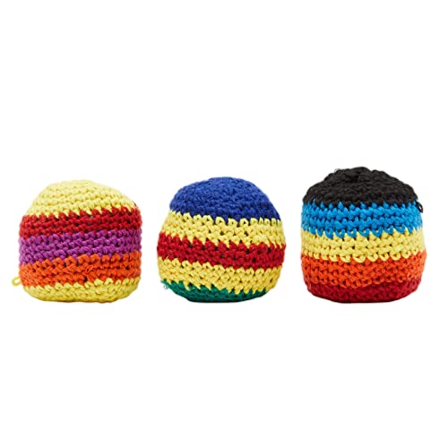 Blue Panda 6 Pack Crochet Knitted Juggling Sacks, Footbag Kick Balls For Kids, Adults, Assorted Colors #TOP3