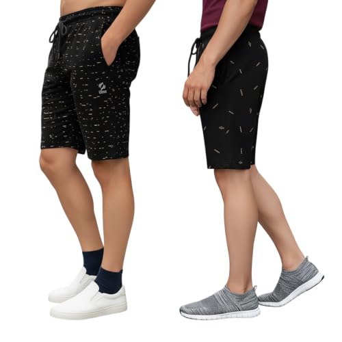 Image of GUIDE Men's Regular Fit Printed Cotton Shorts