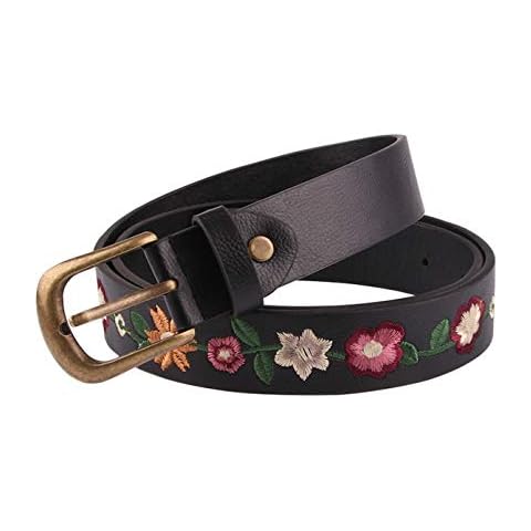 Women's Rhinestone Embroidery Leather Belt - INOGIH Cover