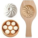 Wooden Bao Bun Maker Diy Steamed Bun Mold, Traditional Baozi Maker Mold for Handmade Steamed Buns, Wood Dumpling Pastry Mould Baking Tool