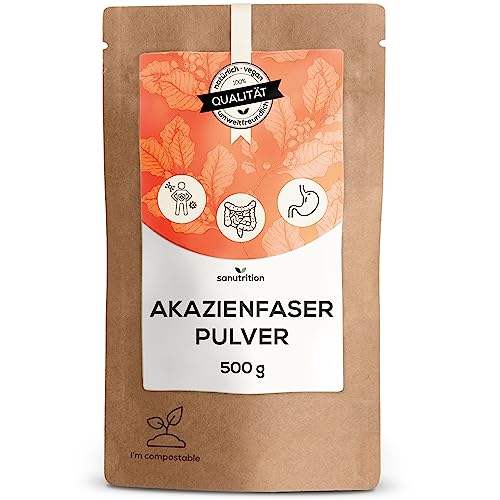 Akazienfaser Pulver | 500 g Beutel |  80% lösliche Ballaststoffe | Markenrohstoff Fibregum™ | Darmflora | vegan, glutenfrei und fructosefrei