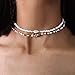Sethain Boho Choker Halskette Weiße Muschelkette Kurze Perle Halsketten Strand Schmuck für Frauen und Mädchen