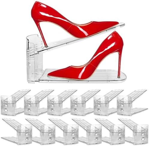 12 Pack Clear Shoe Slots Organize...
