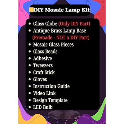 DEMMEX DIY Turkish Moroccan Mosaic Lamp Making Kit Beginner Friendly Mosaic Art & Craft Project Kit for Adults & Teens No Grout/Plaster Needed Fun, Easy, No Experience Required (Pink)
