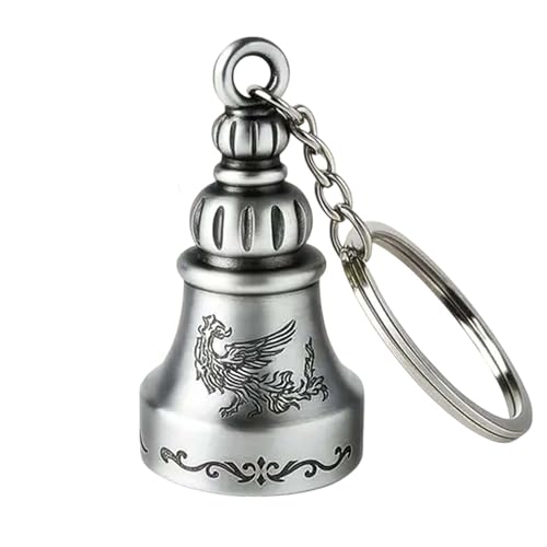 Image of Techpro Guardian Bell KeyChain Tibetan Key Chain Good Luck Key Chain For Bike (Silver Bella)