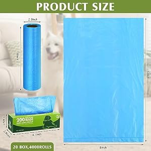 Sherr 20 Boxed Rolls 4000 Counts Dog Poop Bags Bulk Leak Proof Dog Waste Bags Universal Pet Waste Bags Doggy Roll Poop Bags for Puppy Pets Outdoor Walking and Travel, 20 Rolls of 200 (Blue) Sherr 20 Boxed Rolls 4000 Counts Dog Poop Bags Bulk Leak Proof Dog Waste Bags Universal Pet Waste Bags Doggy Roll Poop Bags for Puppy Pets Outdoor Walking and Travel, 20 Rolls of 200 (Blue)