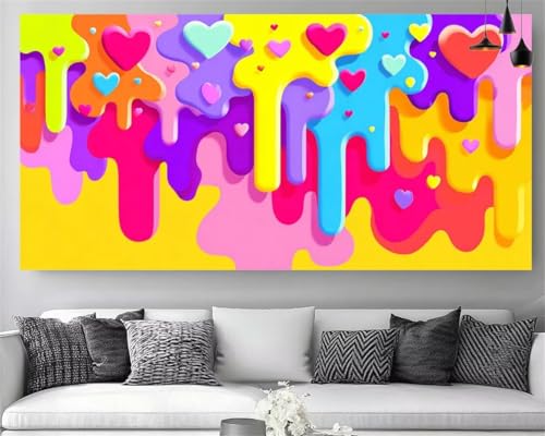 DIY peinture diamant adulte XXL, idée cadeau créative toile strass 60x120cm