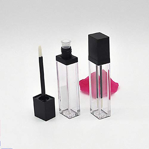 6Pcs 7ml Square Lip Gloss Tube Containers with Rubber Stopper and Wand Applicator Empty Refillable Clear Plastic Lipstick Tube Lip Balm Bottles Vials DIY Container Jar for Lipstick Samples Lip Oil - Image 5