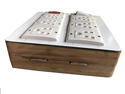 Image of Electric Extension Wooden Board (1 Meter 3Core Wire) (6 Socket 1Switch 1 Indicator-6x8x1.5)