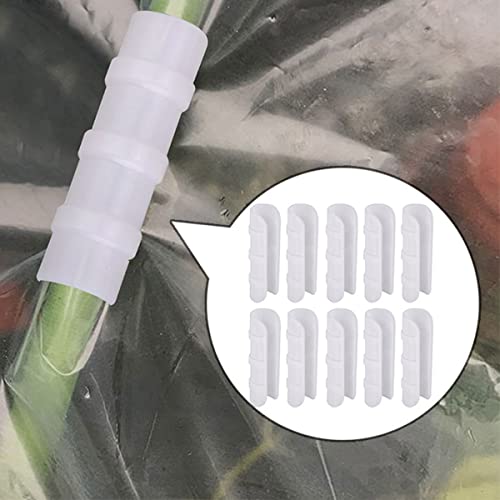 20Pcs Greenhouse Film Clamps, White Farm Plastic Clamps Pipe Rod Fixing Clip Grip Snap Clamp 1/2-3/4 Inch Pvc Pipe Clamps Greenhouse Fixture #TOP3