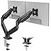 BONTEC Soporte Monitor Doble para Pantalla de 13 a 32 Pulgadas con Inclinación, Giro y Rotación, Soporte Monitor Ergonómico con Resorte de Gas y Gestión de Cables, VESA 75/100 mm, hasta 9 kg