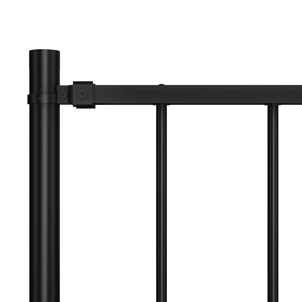 vidaXL Pannello di Recinzione con Pali Robusto Durevole Struttura Divisorio Esterni Recinto Giardino in Acciaio Verniciato 1,7x1,25 m Nero