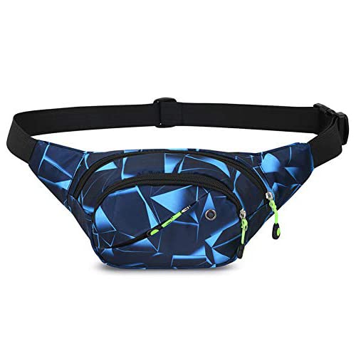 Geometric Blue Waterproof Chest & Bum Bags,Stylish Fanny Pack Lightweight with Adjustable Strap for Outdoor,Sports,Running,Hiking for Men & Women-image-19