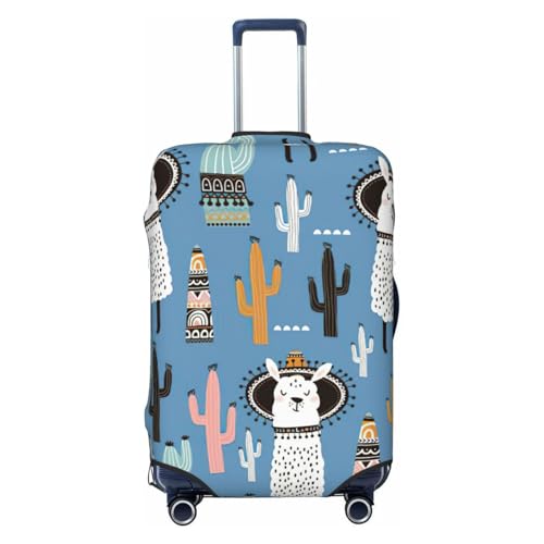 Llama Cactus Desert Plant Print Luggage Suitcase Cover Protector Luggage Washable Covers With Concealed Zipper