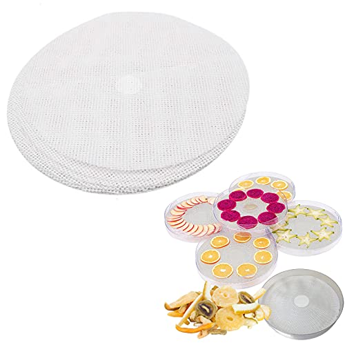 Runde Silikon Dehydrator, 5 Stück Runde Silikon Dehydrator Blätter, Wiederverwendbare Dampfmatten Netzfolie Antihaft Frucht Dehydrator Matten für Obst Trockner Cover