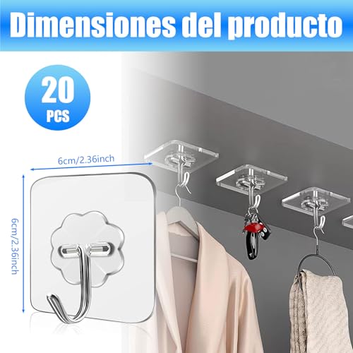 La Mejor comparativa de Ganchos Adhesivos Transparentes Top cinco. 21 Imagen adicional