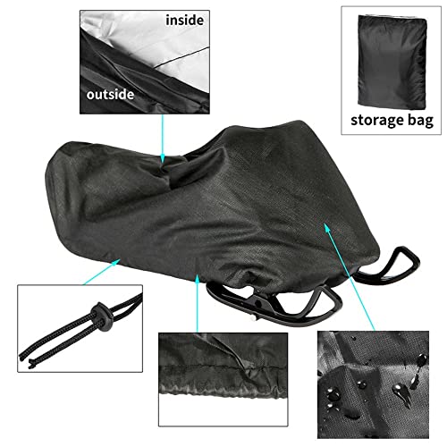 Jaquiain Snowmobile Cover Waterproof Dust Trailerable Cover Anti-Uv Winter Motorcycle Outdoor Black 145X51X48Cm #TOP4
