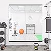 TRAHOME Home Gym Mirror for Wall,56x28x2PCS Full Length,Glass Frameless Body Large Mirror for Home Gym,Workout,Bedroom,Garage(Black)