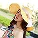 Women's Folable Floppy Hat,Wide Brim Sun Protection Straw Hat, Summer UV Protection Beach Cap(Yellow)
