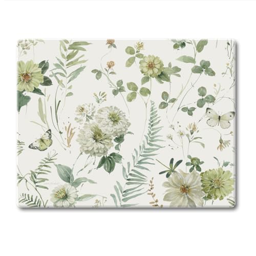 CounterArt Green Fields 3mm Tempered Glass Cutting Board 10" x 8"