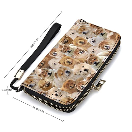 Cute Chow Chow Dog Print Wallet for Dogs Lover, Large Capacity Long Wallet for Women Men, Dog Breed Card Holder Travel Wallet Coin Purse Clutch Bag, Chow Chow Dog Mom Gift2