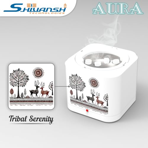 Image of Shivansh Technology Incense Holder Electric Kapoor Dani Camphor Diffuser Burner for Home | Karpuram Bakhoor Oud Aroma Oil & Dhoop Machine | Essential Oil Diffuser for Home (White) (Tribal Serenity)
