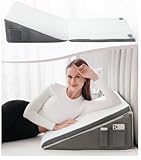 FSCGIFE Adjustable Bed Wedge Pillow with Side Storage Pockets for Sleep Apnea, Acid Reflux Relief, After Surgery, Back Pain Relief, Snoring, Cooling Memory Foam Top Triangle Wedge Pillow