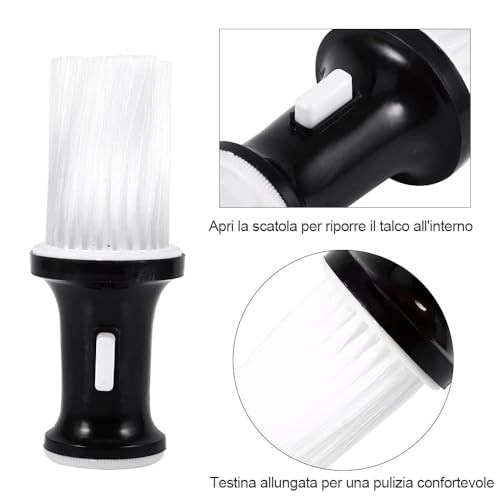 LATRAT Halsbürste, professionelle Mehrzweckfriseur Clean Neck Duster Soft, Barber Haircut Tools mit Bottom Cap Design zum Hinzufügen von Talkumpuder, Kleine Größe