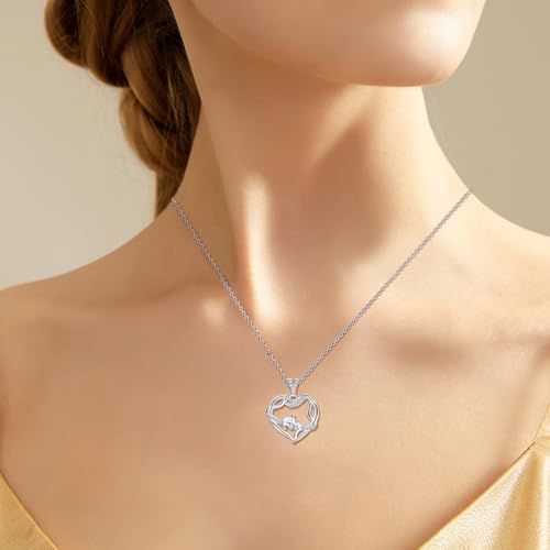 Image of Sterling Silver Pendant Necklace Charms Hypoallergenic Fashion Jewelry Dainty Valentines Day Birthday Gift for Women